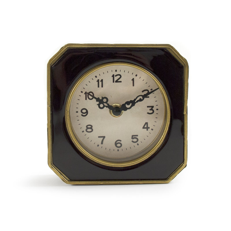 Industrial Analog Metal Quartz Movement / Crystal Tabletop Clock, Black
