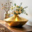 Silver Aluminium Table Vase, Flat Round Bottle-Neck Decorative Vase-440902976