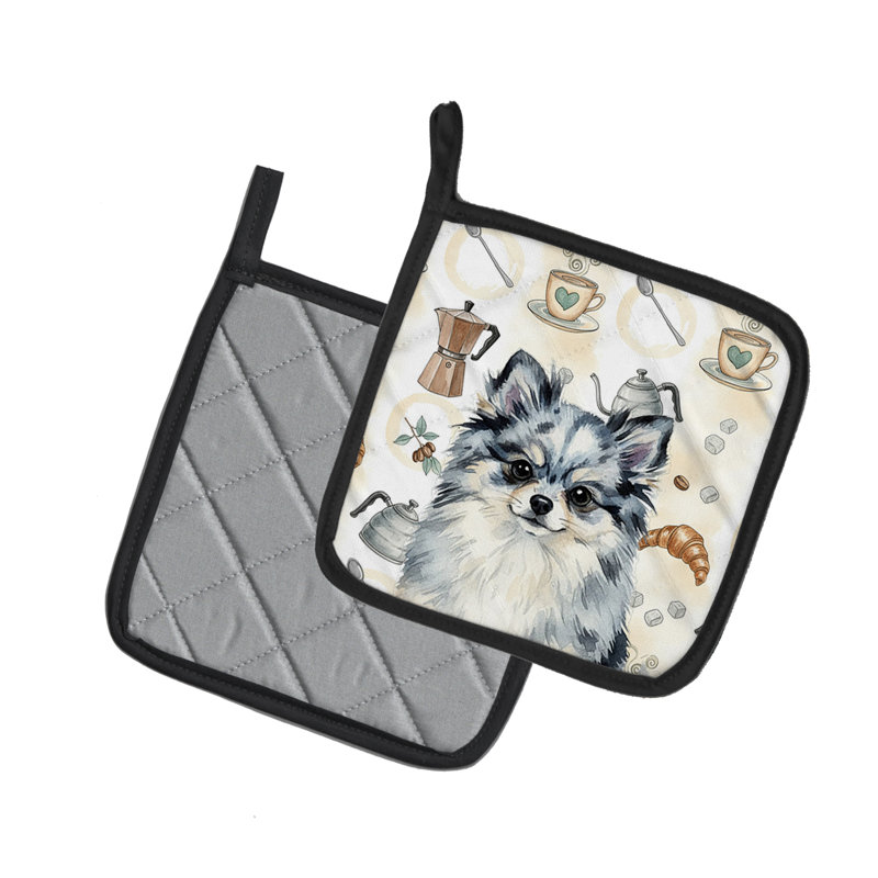 Paire de porte-cafetières Blue Merle Pomeranian