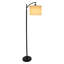 Lampe sur pied Arc - Lampe sur pied moderne de 63 pouces de hauteur avec abat-jour en lin et ampoule DEL - Lampe pour décoration de chambre à coucher, de bureau à domicile ou de salon