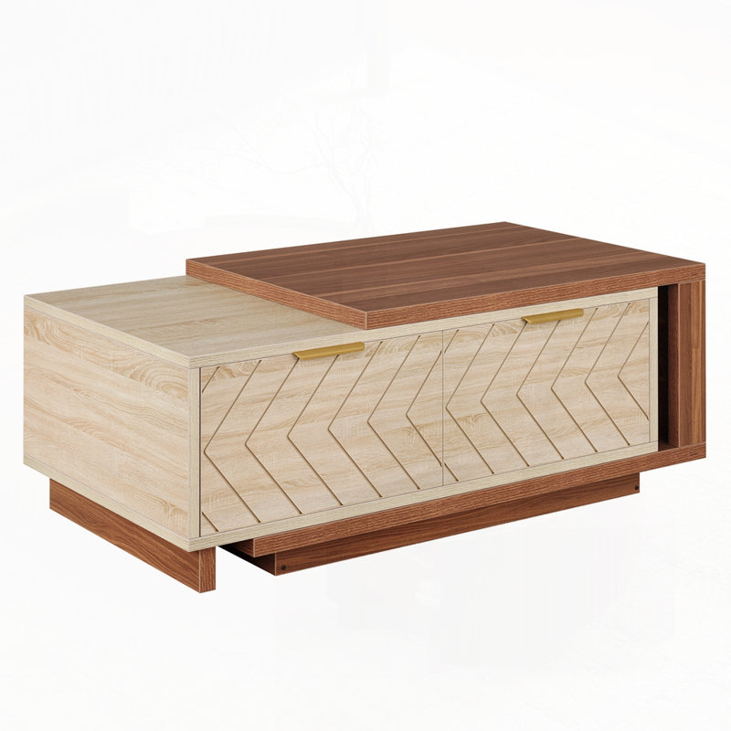 Dual-Tone Centre Table with Sliding Tabletop