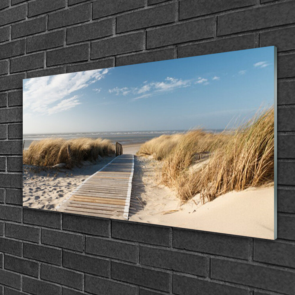 Glasbild Beach Path Landscape