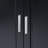 Tall And Wide Storage Cabinet With Doors For Bathroom/Office, Three Drawers, Black-2001977391