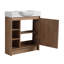 Meuble-lavabo autoportant de 30 po avec lavabo en céramique blanche et porte à fermeture en douceur, emballage KD-123654701