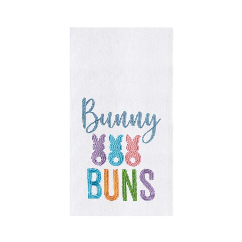 Serviette Bunny Buns, Brioches blanches / vertes / bleues