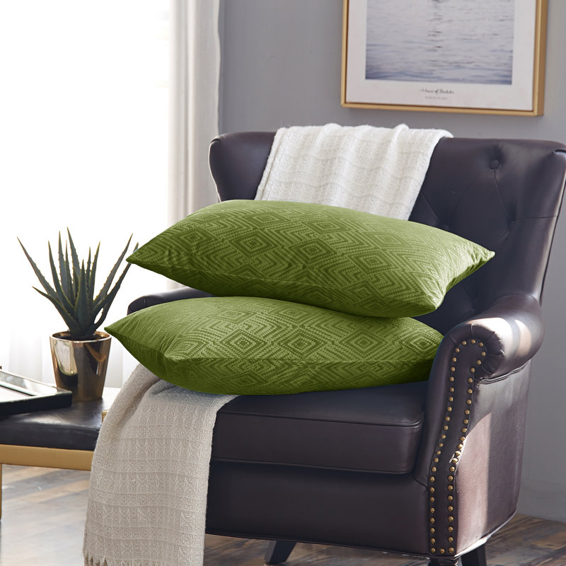 Housse de coussin rectangulaire en velours Ikat, Avocat