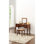 Meuble-lavabo classique avec tabouret, abat-jour cerise, rangement rabattable, siège confortable, contreplaqué et couleur, décoration, compartiment de rangement, bois d'hévéa