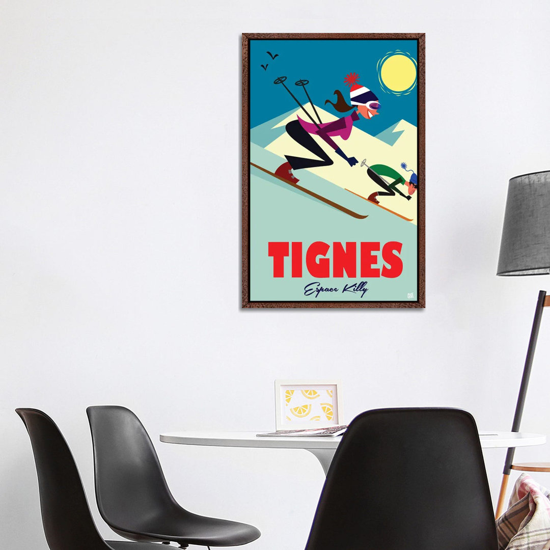 Tignes Espace Killy von Gary Godel - Galerie-umwickelte Leinwand Giclée auf Leinwand