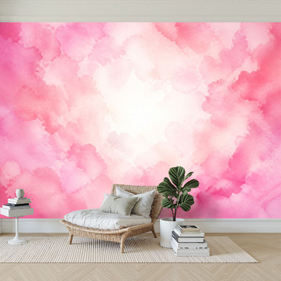 Wall Mural Peel and Stick Wallpaper Pink color Self-Adhesive Removable Contact Paper Wall Decor for Living Room Bedroom 100"H x 144"W