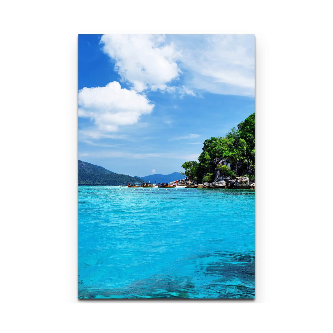 Leinwandbild Blaues Meer mit Insel – Thailand