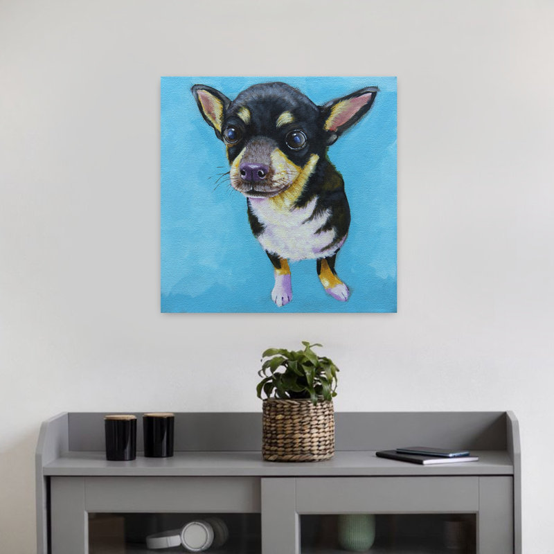 Art contemporain de chien de Rachel, H 32 po x l 32 po