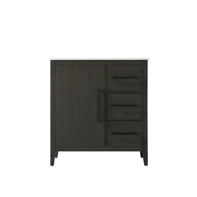 32 Inch Single Bathroom Vanity, Mocha Brown
