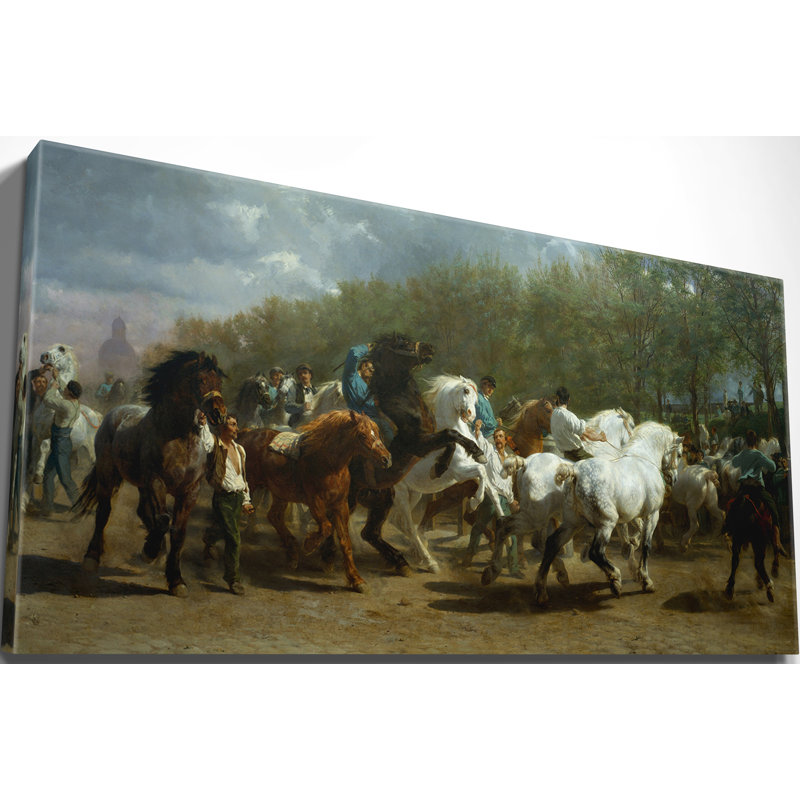 The Horse Fair - reproduction de photo sur toile tendue, H 12 po x l 24 po x P 1,5 po