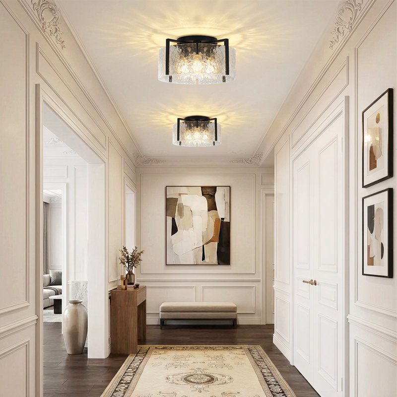 Plafonnier semi-encastré 4 lumières Modern Modern, Noir