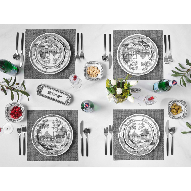 Gray Porcelain Rectangle Sandwich Tray, Oven Safe