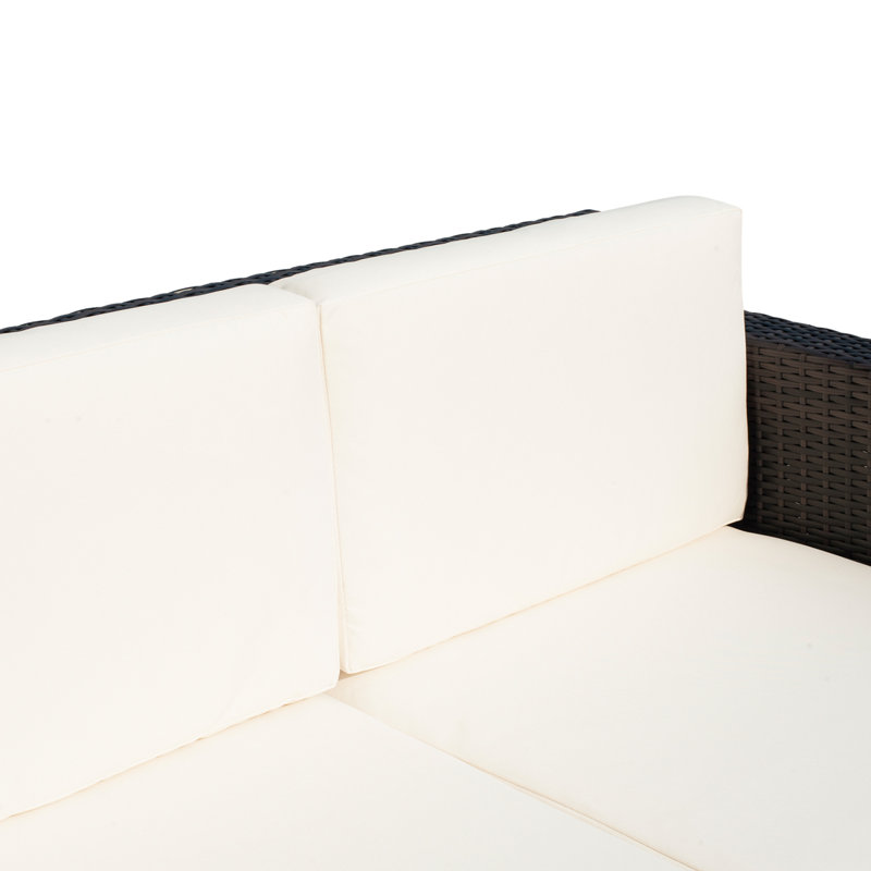 130cm Wide Rectangle Wicker Loveseat with Cushions