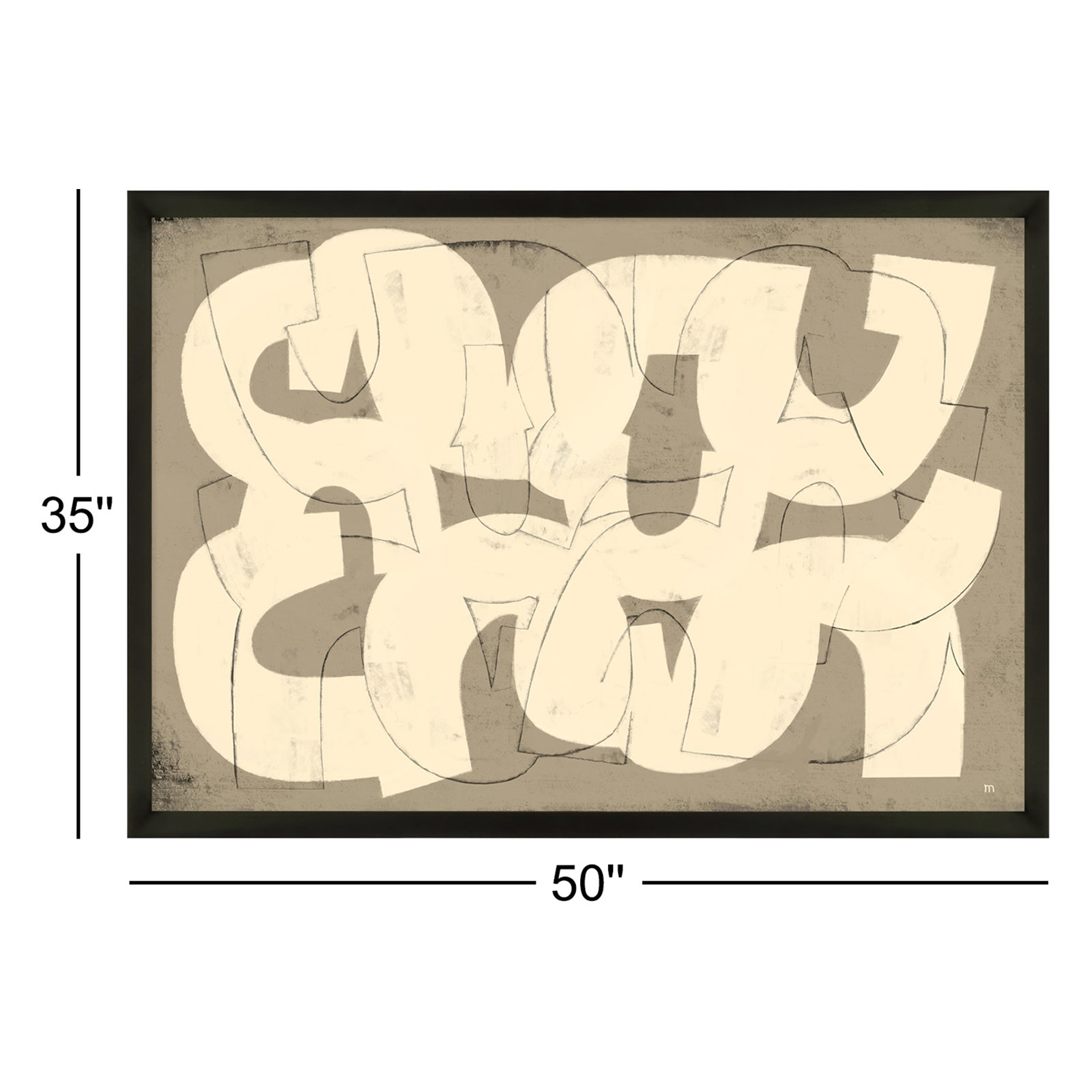 Drawing By StudioM by StudioM, Black Framed Paper, 35" H x 50" W x 1.25" D