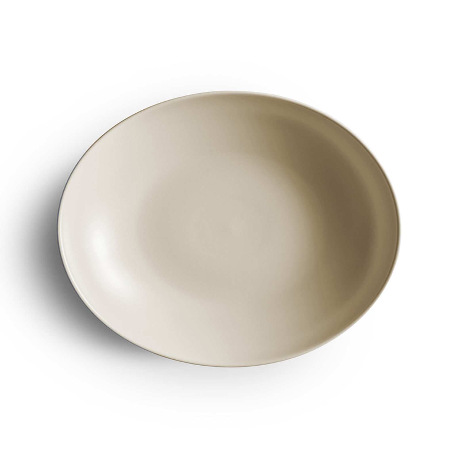 Ceramic Low Serving Bowl, Beige