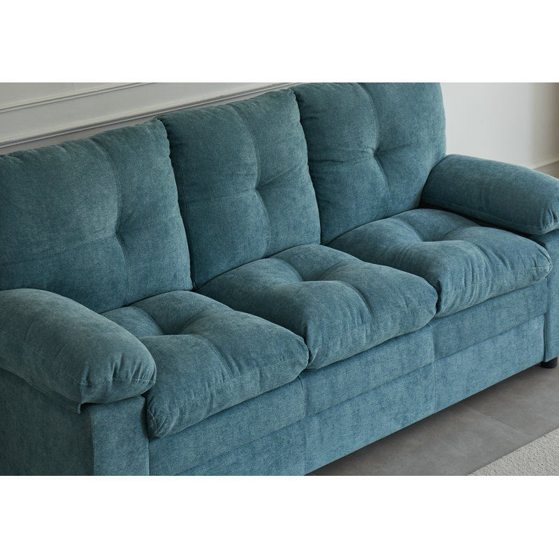 Canapé à accoudoirs rembourrés 75,6 po, Bleu