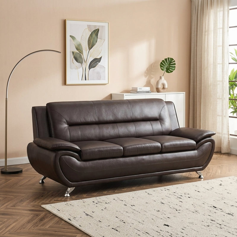 79" Faux Leather Sofa
