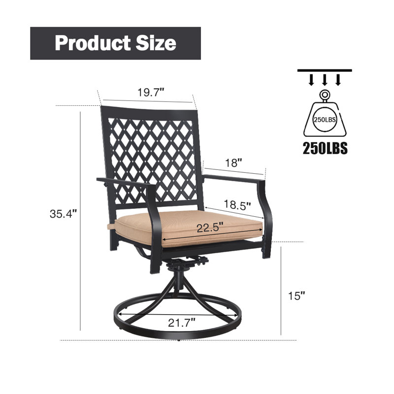 Chaise de patio avec coussin