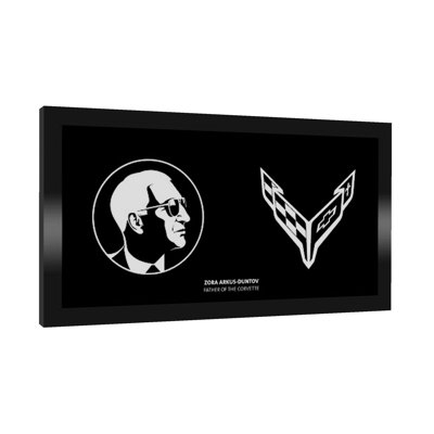 " Zora "Father Of The Corvette" And Next Generation Corvette Crossflags "