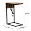 Table d'appoint moderne en forme de C avec port de charge