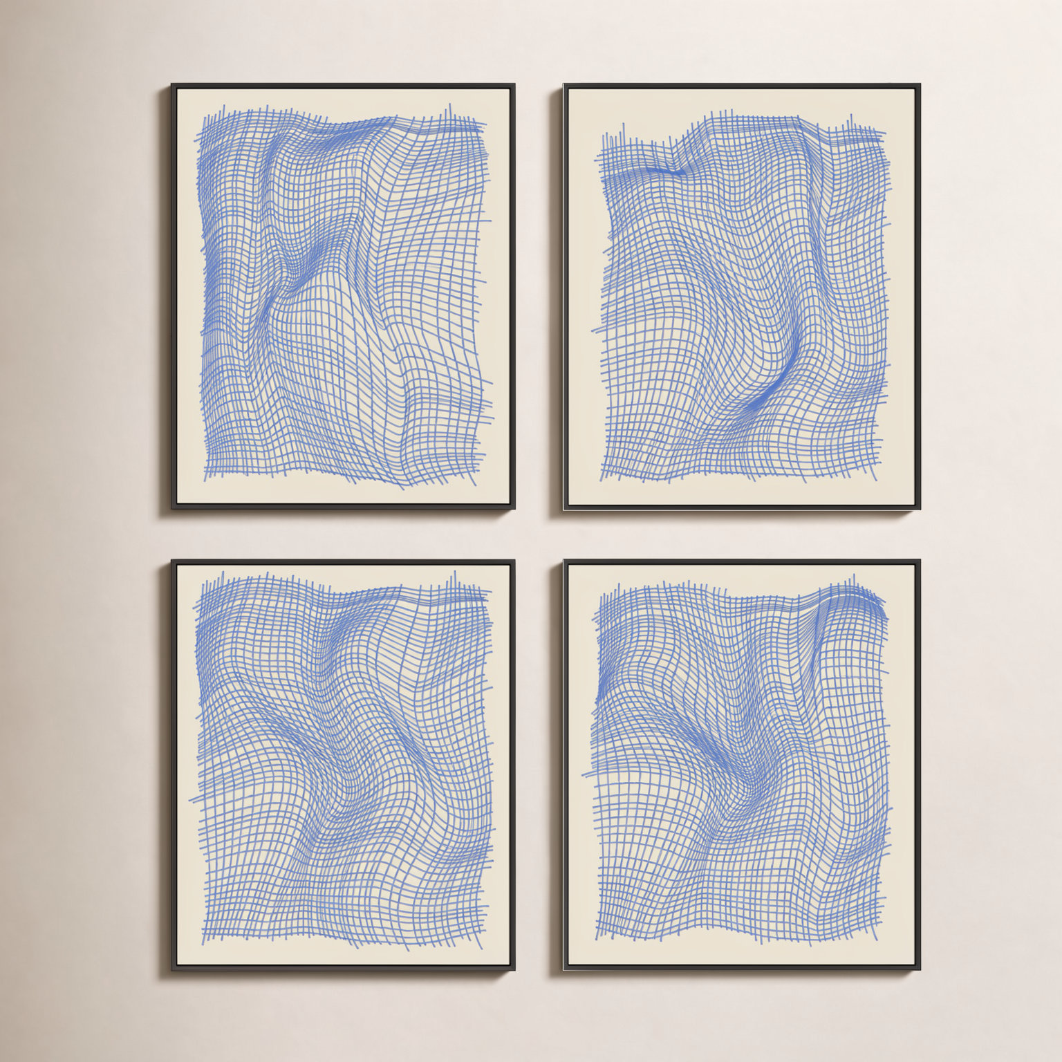 Netting by Jacques Pilon, Black Single Structure Framed Canvas, 25" H x 80" W x 1.25" D