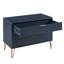 Commode cannelée 35 "de couleur bleu nuit Dumbo (3 tiroirs)-996966295