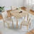 Waveen  Modern Dining Set with Square Table and Upholstered Chairs