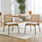 Counter Height Bar Stools Set of 2, Upholstered Linen with Metal Footrest and Frame for Kitchen and Dining Room