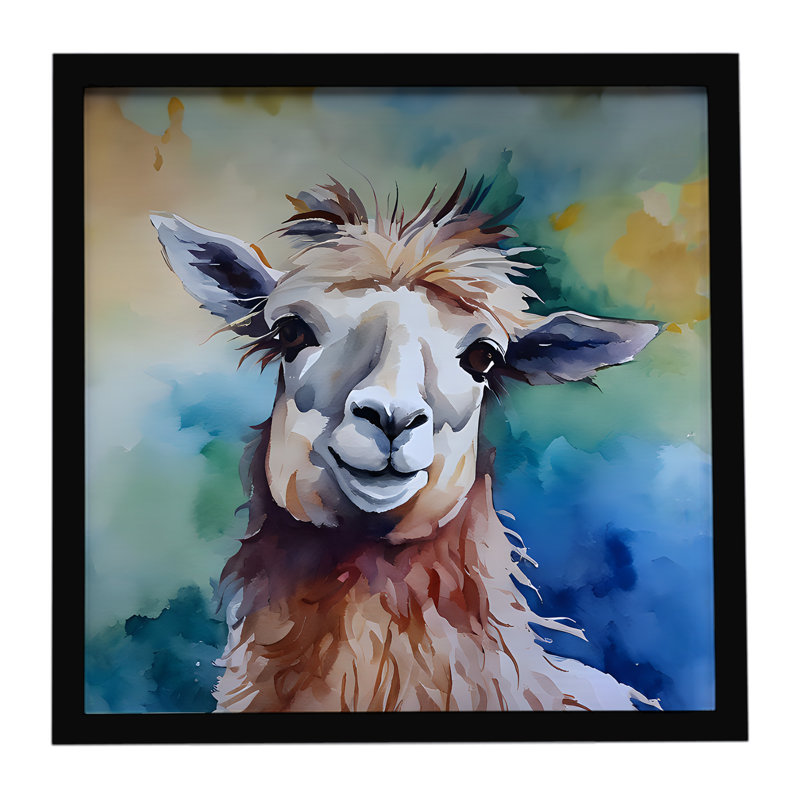 Llama Framed Metal Print