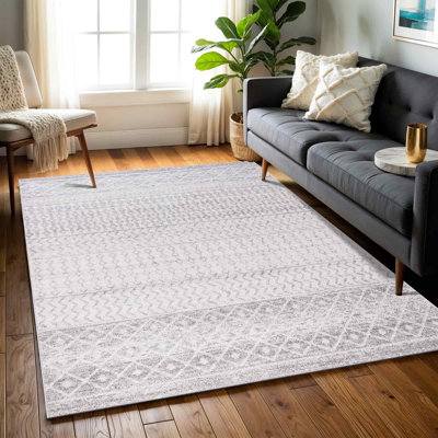 Narine Machine Woven Grey/White Indoor Rug