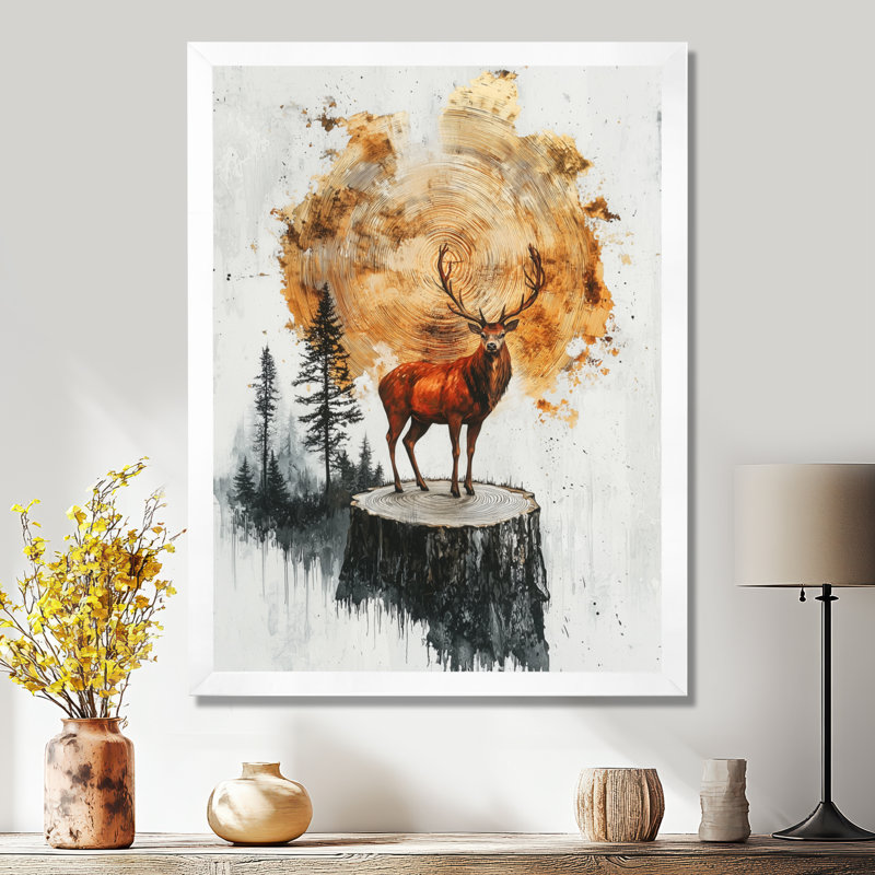 Geoppo - Animals Canvas Art Print, H 44 po x l 34 po, Avec cadre, Blanc