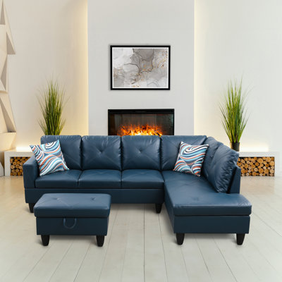 Canapé modulaire en cuir 3 pièces Andelina