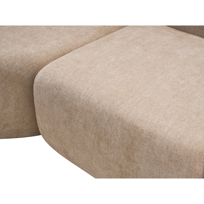 Canapé modulaire surdimensionné en velours courbé 118 pi, canapé sans os avec méridienne en forme de L, canapé modulaire rembourré en mousse à mémoire de forme pour salon