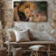 Toile dans un moment intime tranquille, un lion majestueux avec un art mural-1125760999