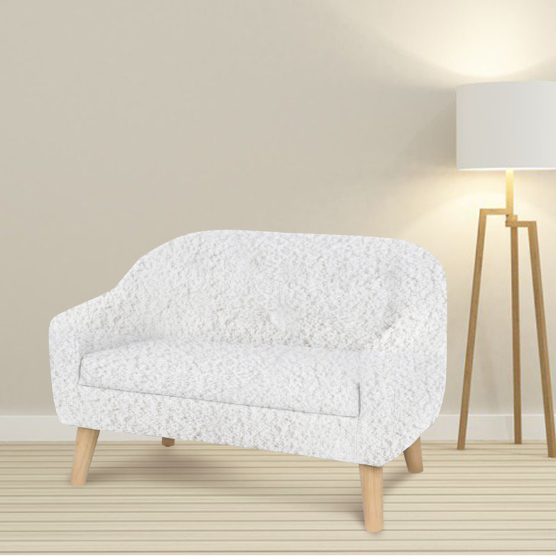 Benales Kids 33'' Foam Chair and Ottoman, White