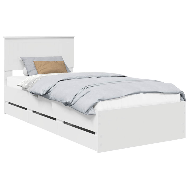 Bed, European Single (90 x 200 cm), White