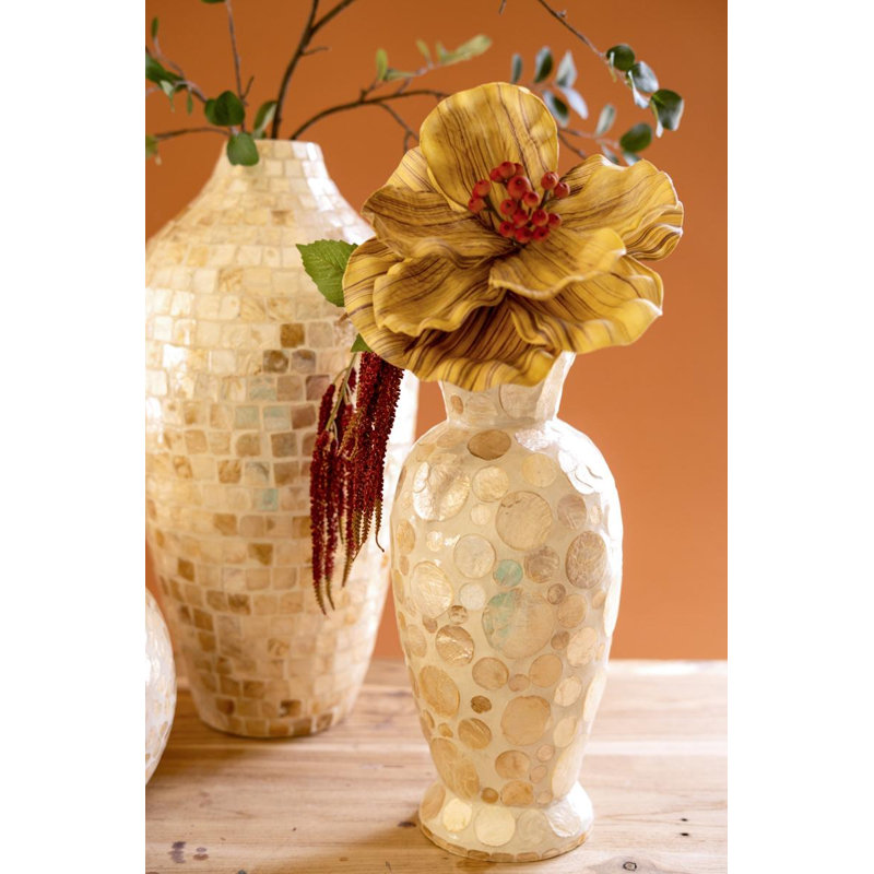 Vase en bambou filé avec coquille de Capiz DÉTAIL # 6