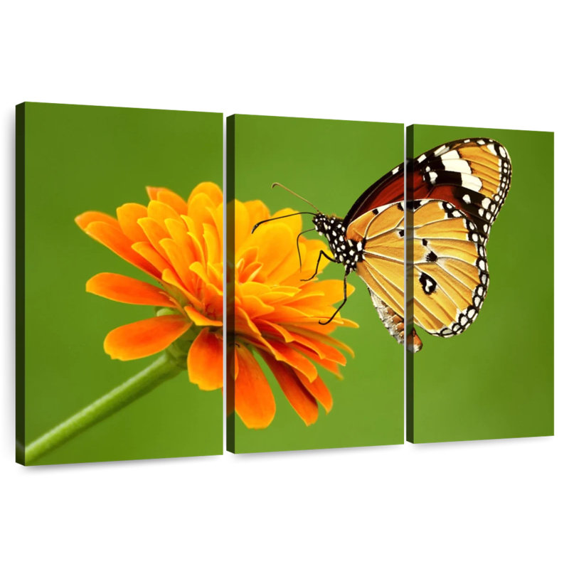 Brampt Butterfly With Flower, 42" H x 65" W