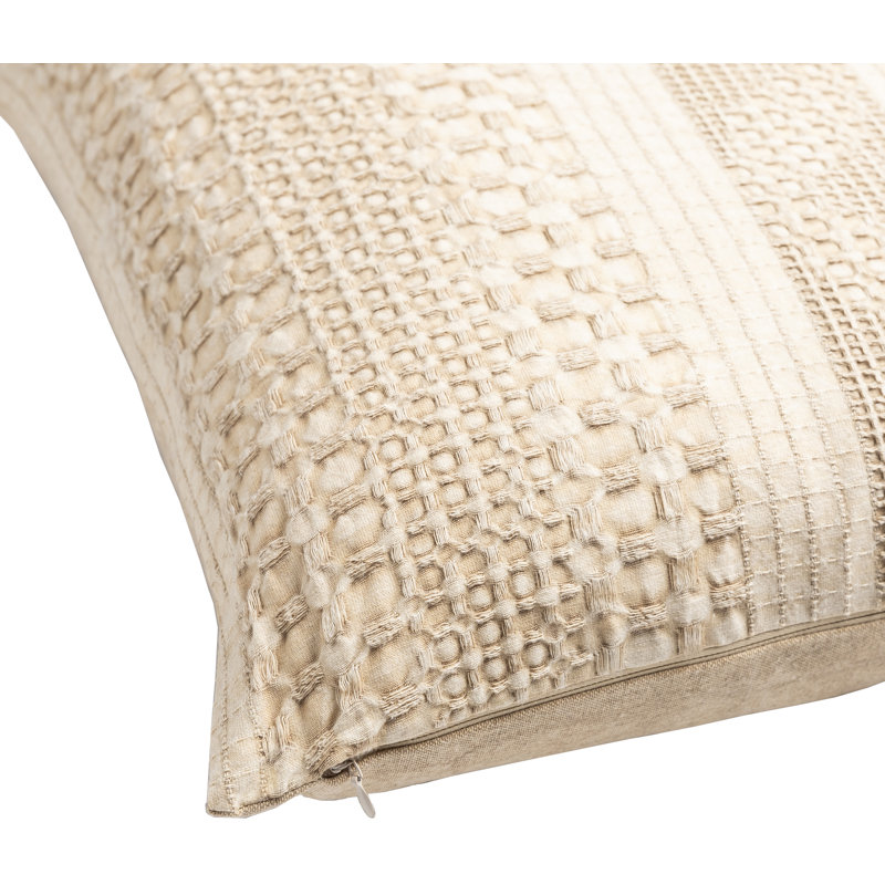 Housse et insert de coussin 100% coton Dustyn, 20 po x 20 po, Bourre en polyester, Blé