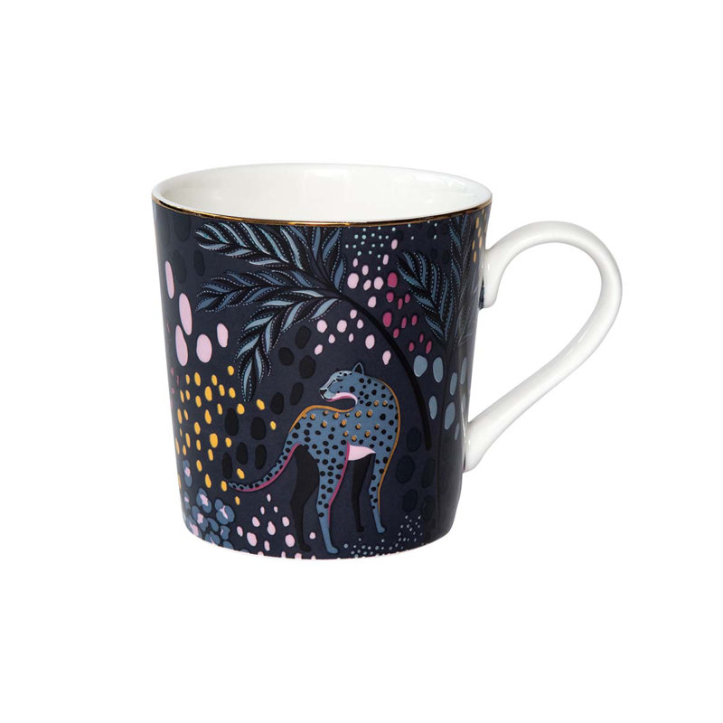 Sara Miller London, Midnight Leopard Mug