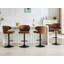 Chaise de bar rotative réglable moderne avec dossier en cuir de polyuréthane, convenant à la cuisine et à la salle à manger, capacité de 300 livres-414512833-415046426-415046430