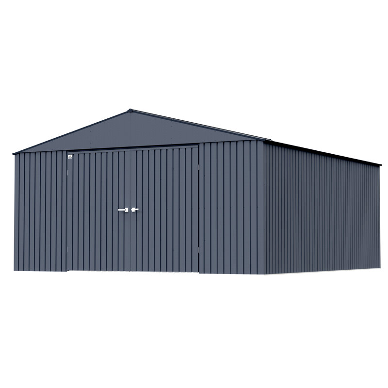 Anthracite 14 ft. x 16 ft. Steel Storage Shed