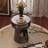 Round Modern Nightstand, Open Storage Bedside Table, Suitable for Bedroom Study, Steel Art Material.