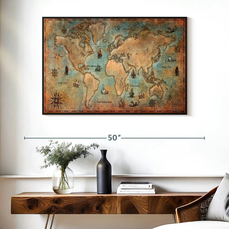 Carte du monde Aliaz, H 27 po x l 40 po