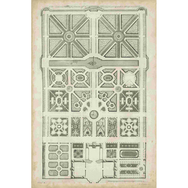 Antique Garden Design IV, L 24 po x H 36 po