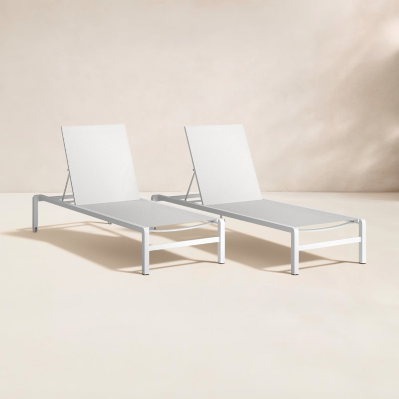 Isabella Outdoor Chaise Lounge, White