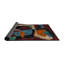 Tapis abstrait blanc / noir / bleu Monyea-640131104
